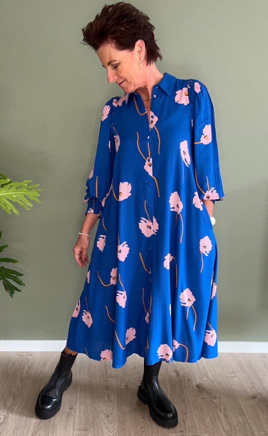 YAS Kjole - Orchido - Nautical Blue