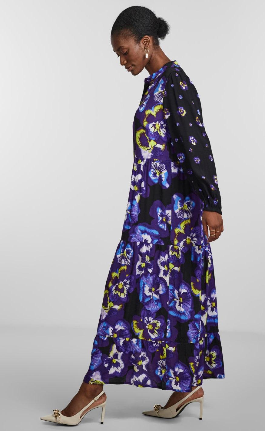 YAS Kjole - Viola LS - Black/Viola