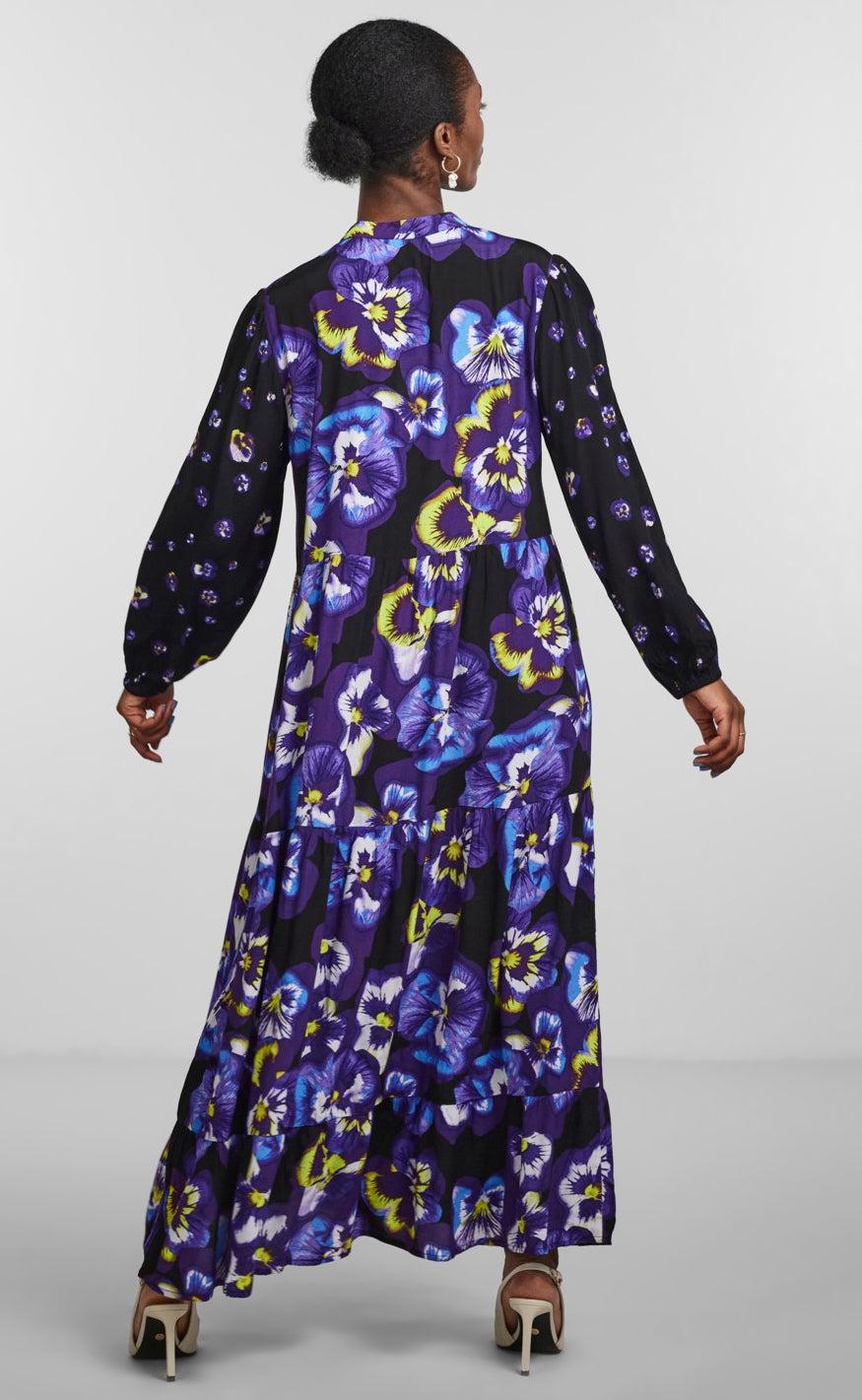 YAS Kjole - Viola LS - Black/Viola