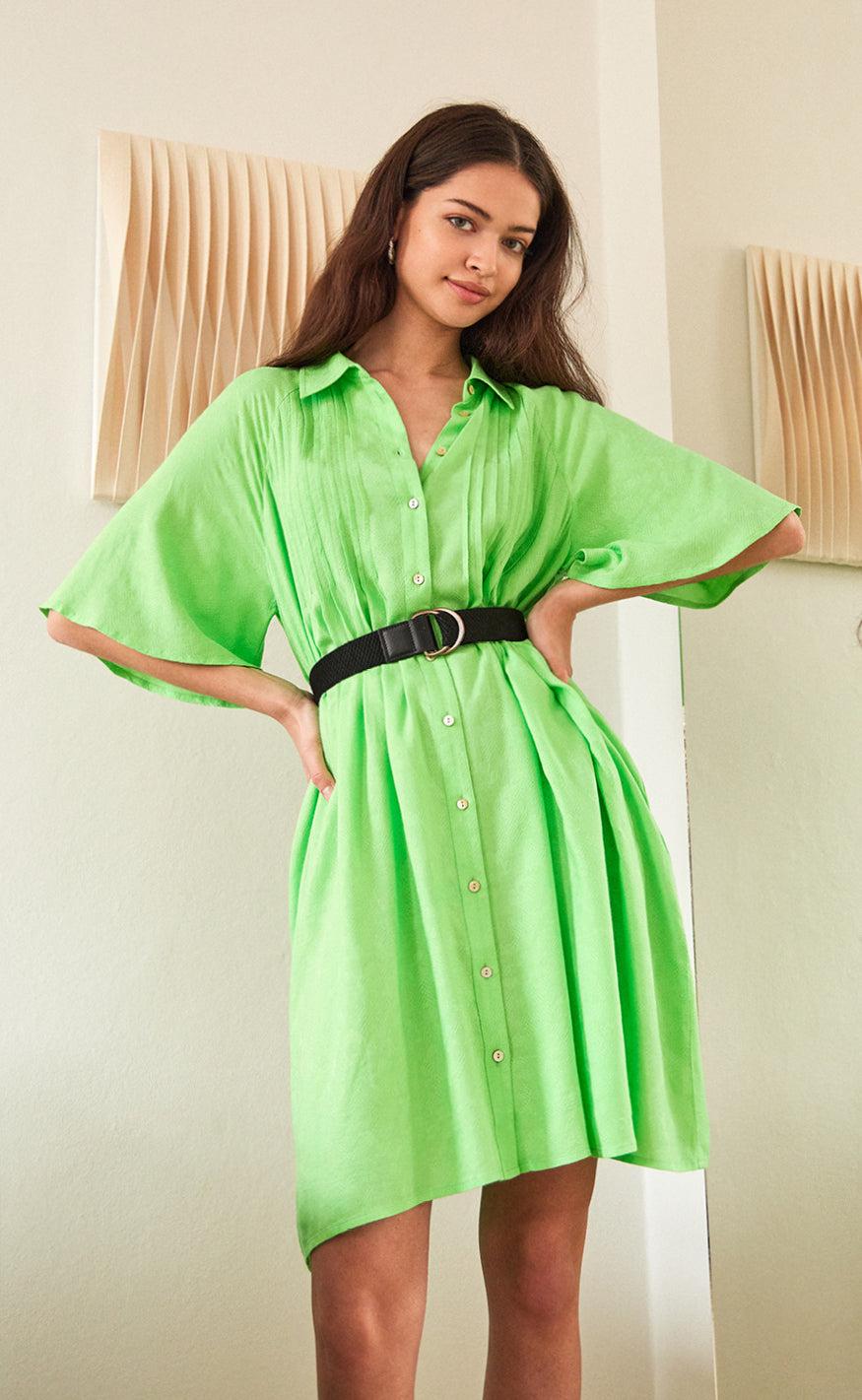 YAS Skjortekjole - Fira - Summer Green