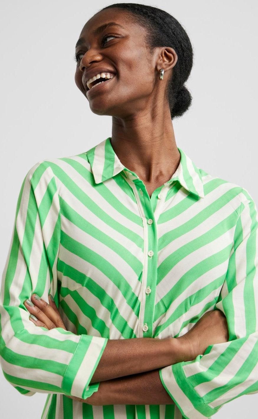YAS Skjortekjole - Savanna Long - Irish Green