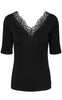 YAS T-shirt - Elle V-Neck - Black