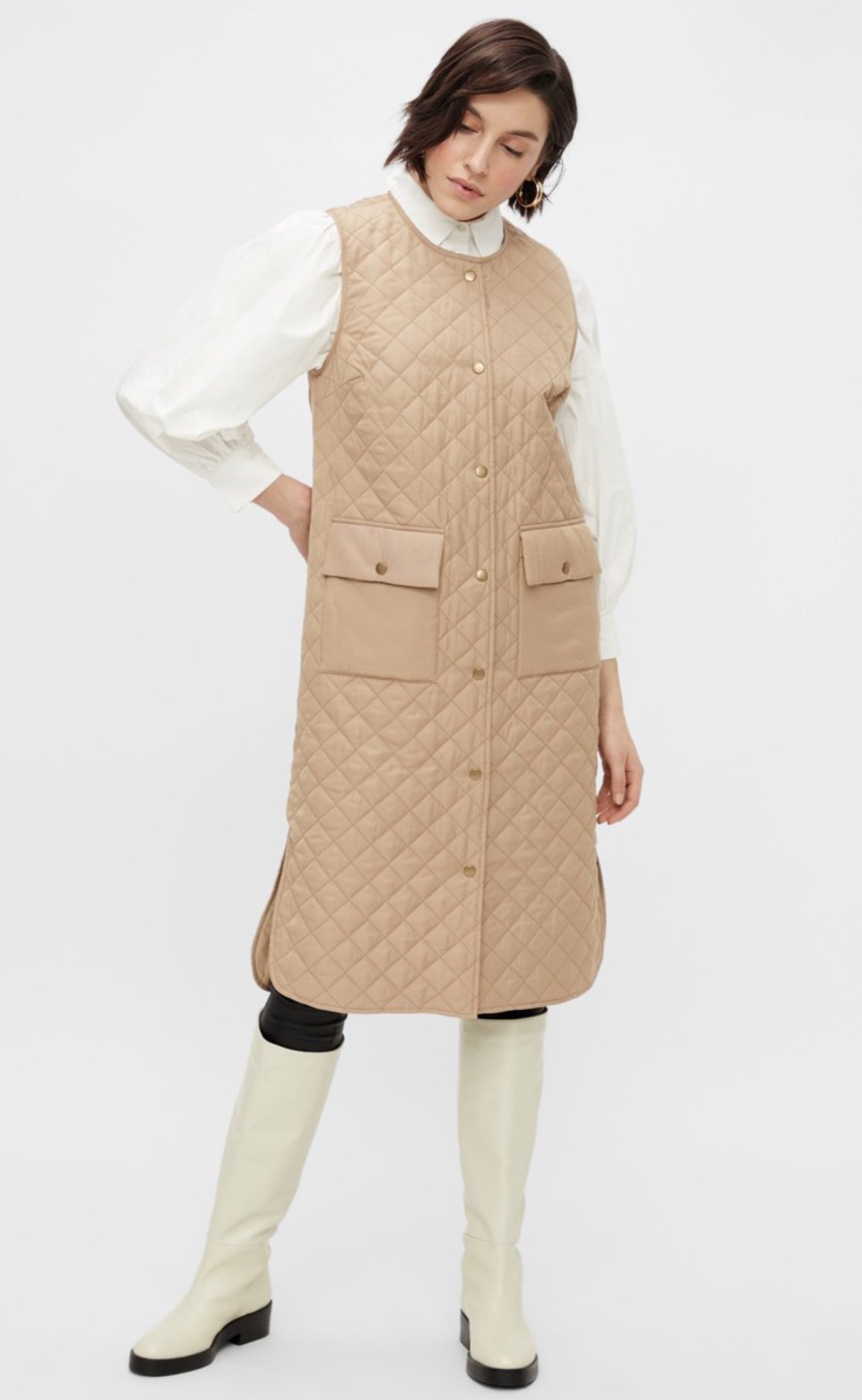 YAS Vest - Cheana Long - Tan