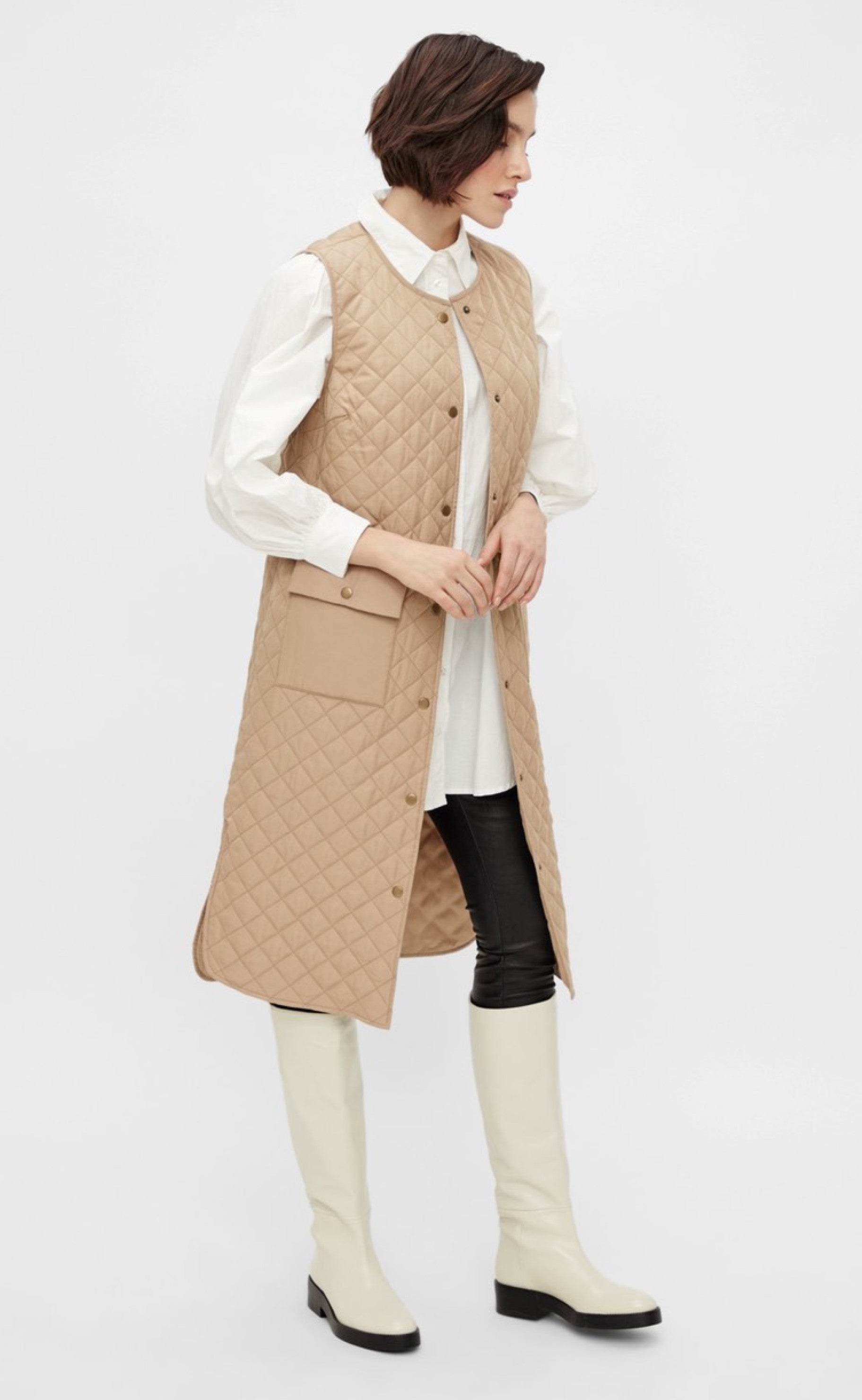 YAS Vest - Cheana Long - Tan
