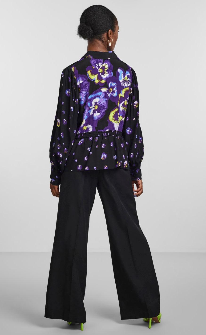 Yas Skjorte - Viola LS - Black/Viola